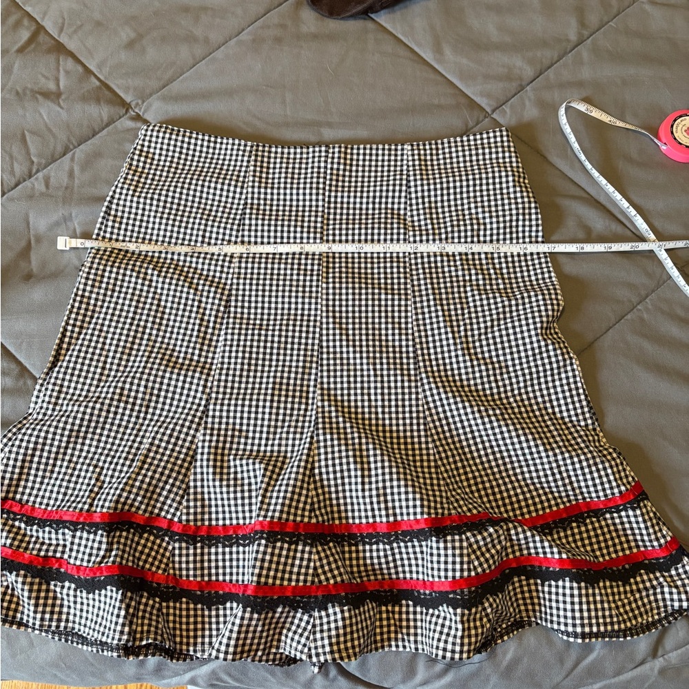 Morbid Threads Black and White Checkered Skirt